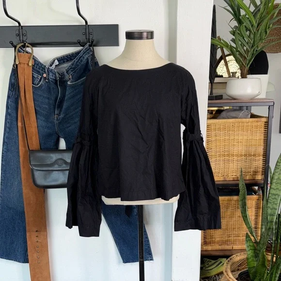 Free people Black Bell Sleeve Top size S - Picture 12 of 12